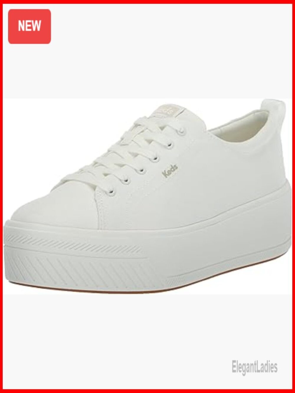Leather Platform Sneakers with 1.5-Inch Height, Lightweight Lace-Up Design
